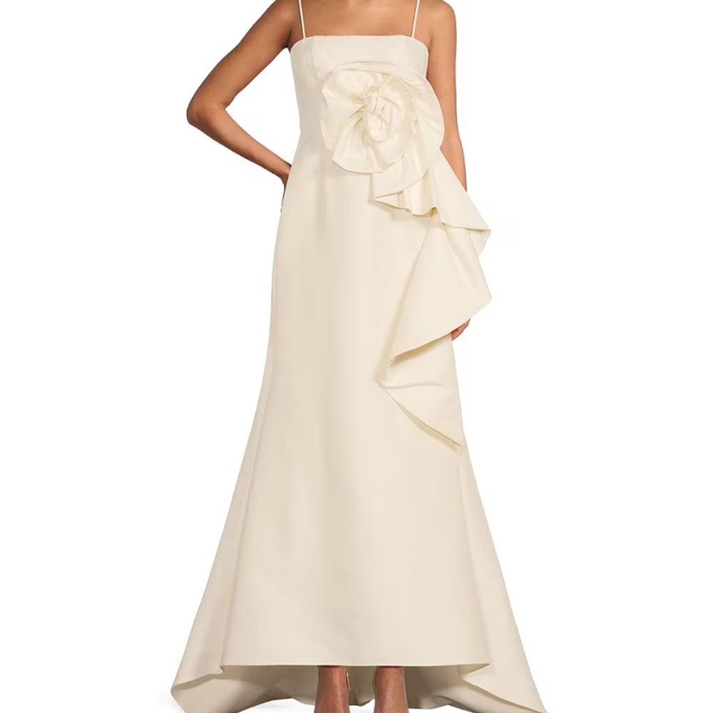 Marchesa Cream Ruffled Gown